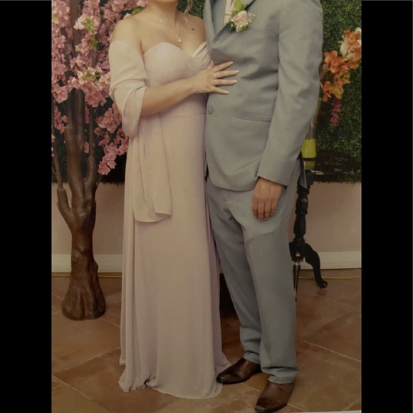 Strapless Dress with Draped Bodice in Desert Rose - Picture 1 of 3